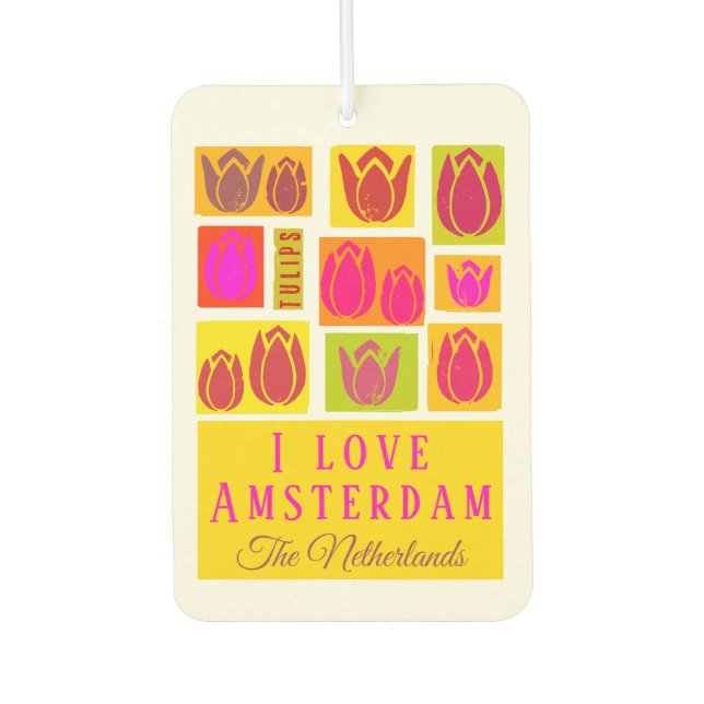 Amsterdam love tulip car taxi dirver Air Freshene Car Air Freshener (Front)
