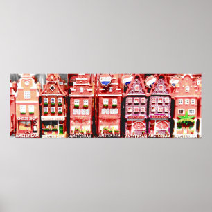 Amsterdam Miniature Houses Poster