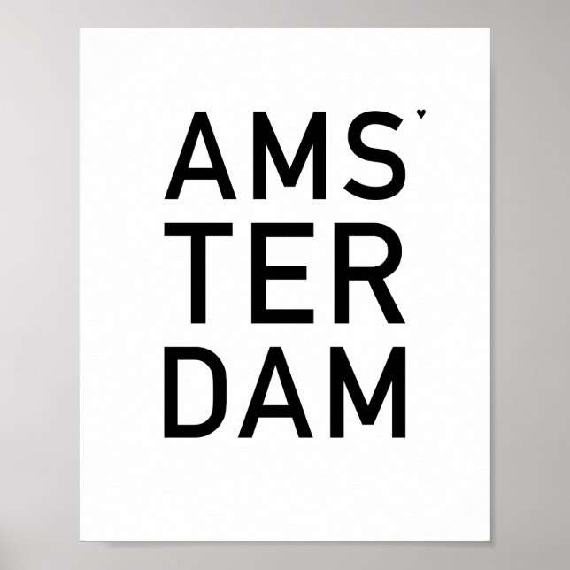 Amsterdam - minimalistic typography poster (Front)