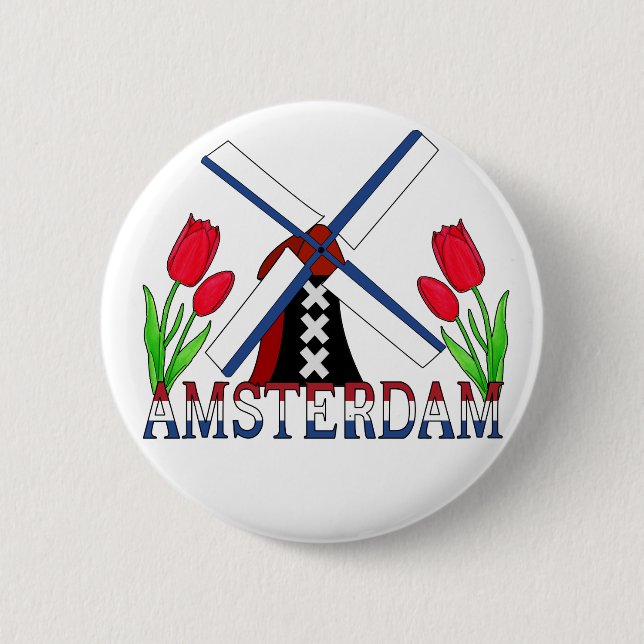 Amsterdam Netherlands 6 Cm Round Badge (Front)