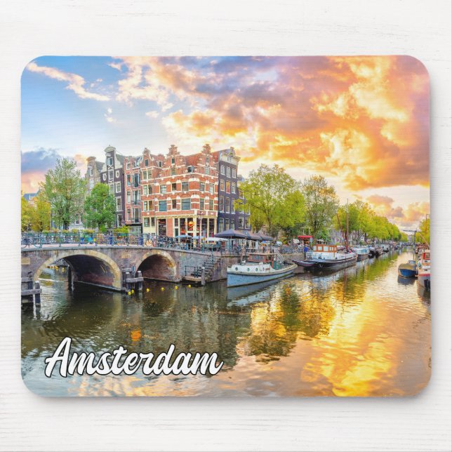 Amsterdam, Netherlands, At Sundown Mouse Pad (Front)