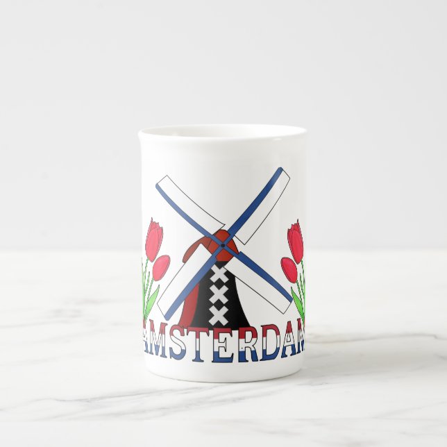 Amsterdam Netherlands Bone China Mug (Front)