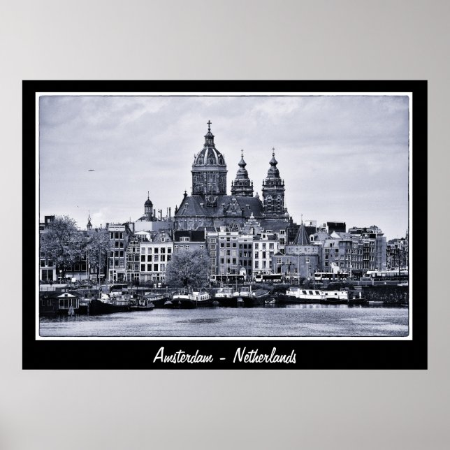 Amsterdam - Netherlands, BW Art (Poster) Poster (Front)