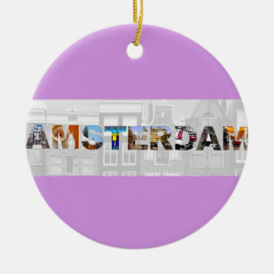 Amsterdam Netherlands Canal Homes Travel Photos Ceramic Ornament