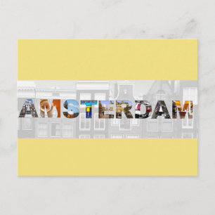 Amsterdam Netherlands Canal Homes Travel Photos Postcard