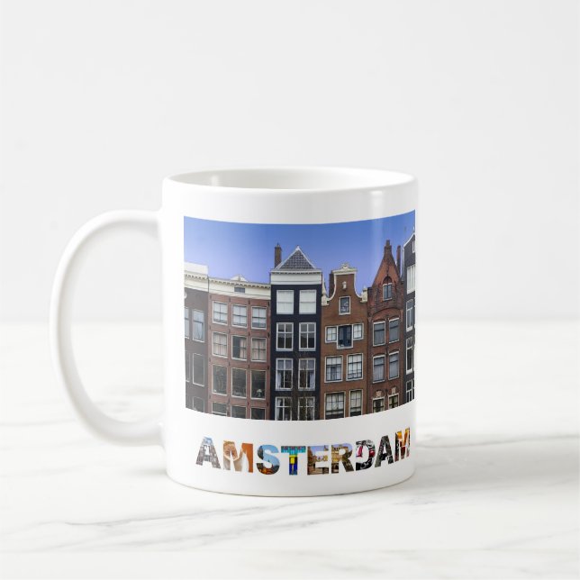 Amsterdam Netherlands Canal Houses Photo Coffee Mug (Left)