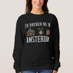 Amsterdam Netherlands City Skyline Map Sweatshirt