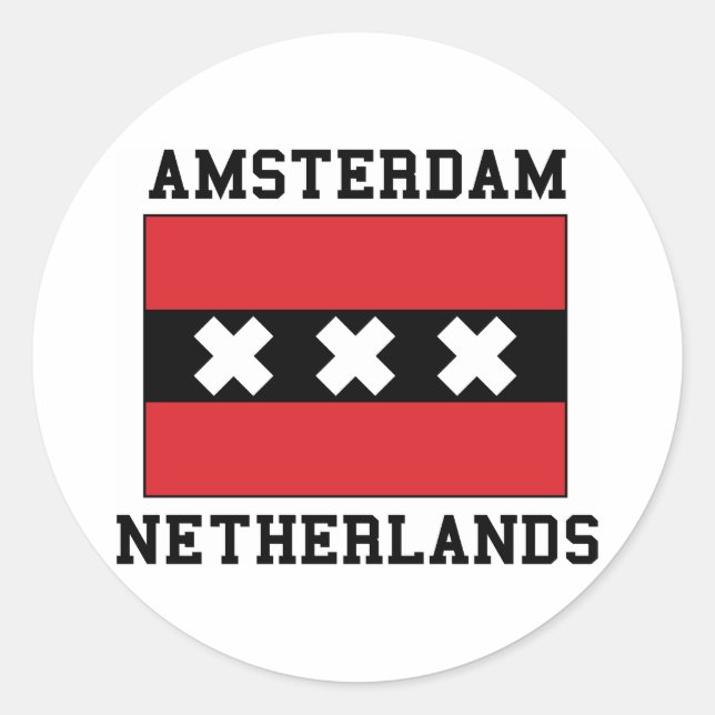 Amsterdam Netherlands Classic Round Sticker (Front)