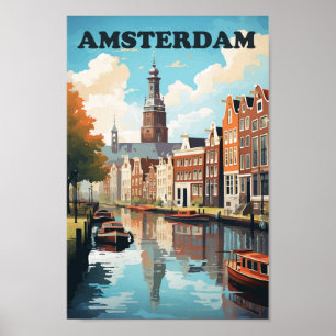 Amsterdam Netherlands Famous Travel Place Poster