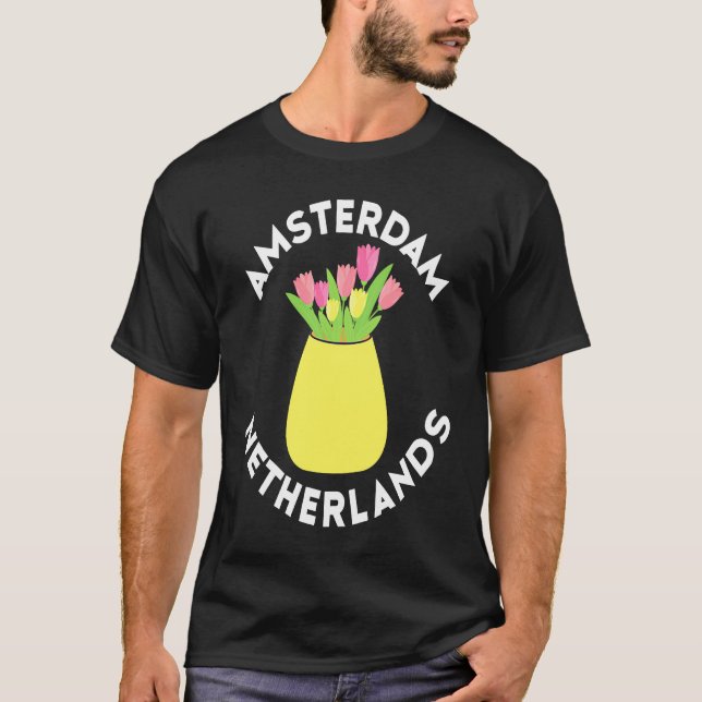 Amsterdam Netherlands Flowers Tulips Holland T-Shirt (Front)