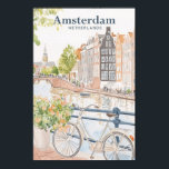Amsterdam Netherlands Gouache Illustration Travel Poster<br><div class="desc">Amsterdam Netherlands Gouache Paint Illustration soft pastel colour vintage style</div>