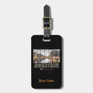 Amsterdam Netherlands Holland vintage souvenir Luggage Tag