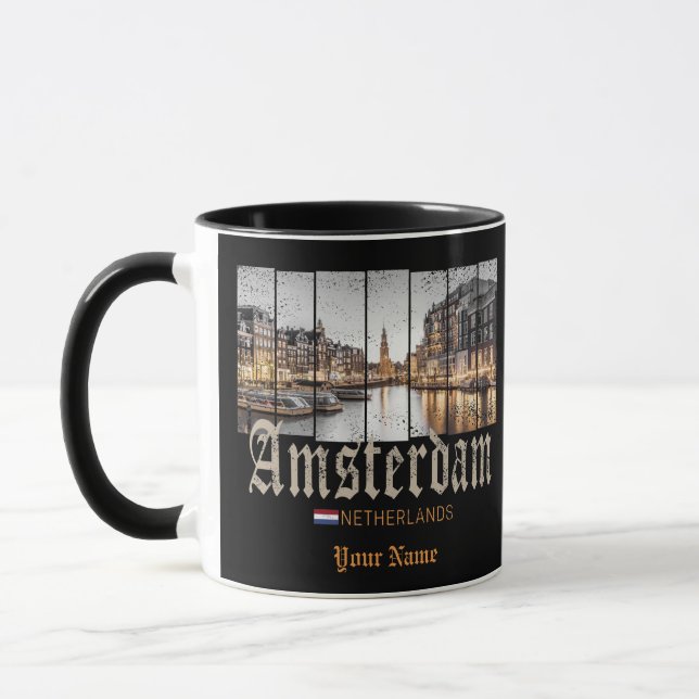 Amsterdam Netherlands Holland vintage souvenir Mug (Left)