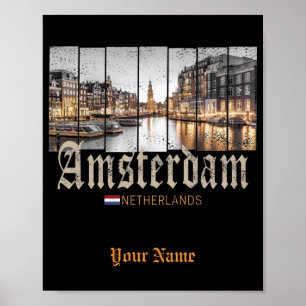 Amsterdam Netherlands Holland vintage souvenir Poster