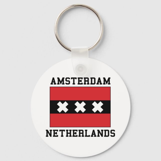 Amsterdam Netherlands Key Ring (Front)