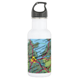 Amsterdam, Netherlands Map 532 Ml Water Bottle