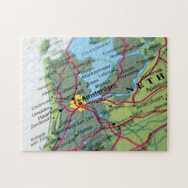 Amsterdam, Netherlands Map Jigsaw Puzzle (Horizontal)