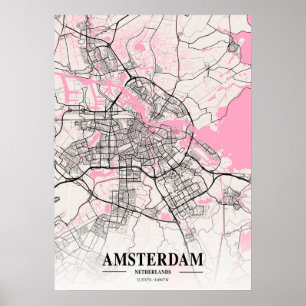 Amsterdam - Netherlands Neapolitan City Map Poster