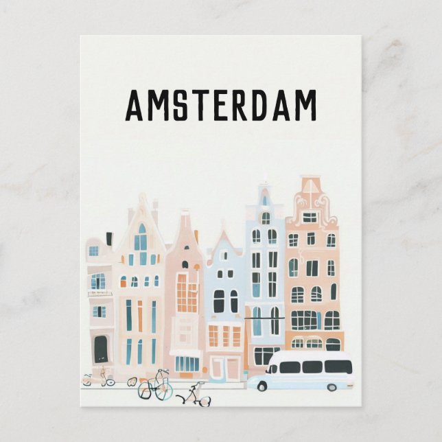 Amsterdam netherlands postcard (Front)