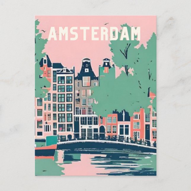 Amsterdam netherlands postcard (Front)