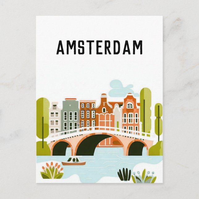 Amsterdam netherlands postcard (Front)