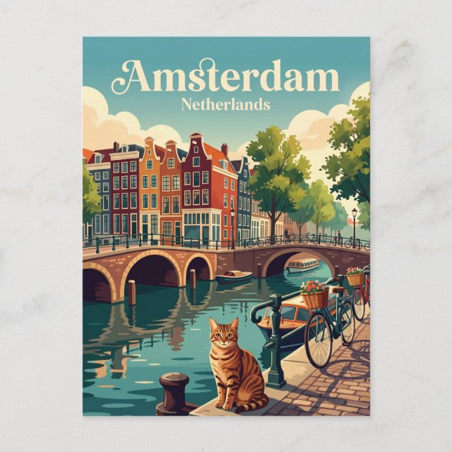 Amsterdam Netherlands Postcard (Front)