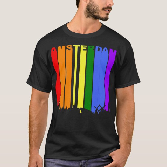 Amsterdam Netherlands Rainbow LGBT Gay Pride  T-Shirt (Front)