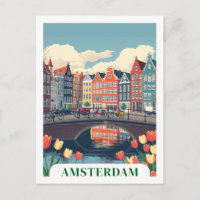 Amsterdam Netherlands Retro Travel Bicycles
