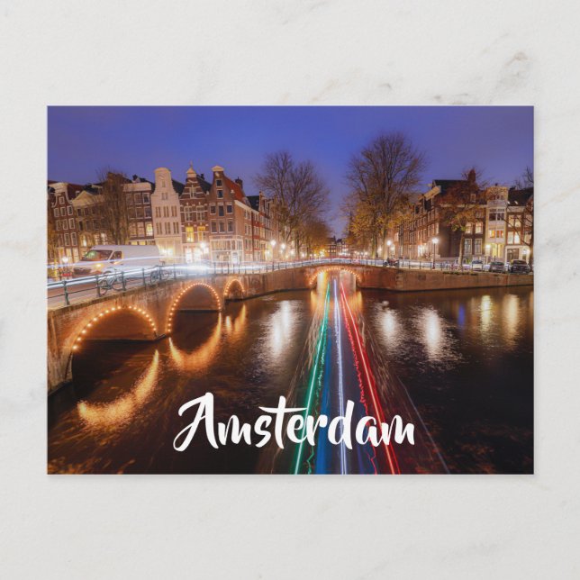 Amsterdam Netherlands Scenic Waterways Postcard (Front)