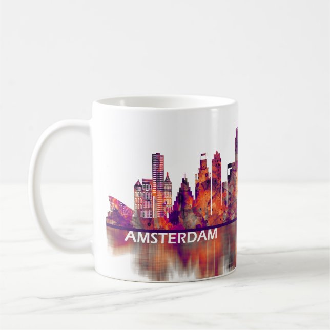 Amsterdam Netherlands Skyline Coffee Mug (Left)