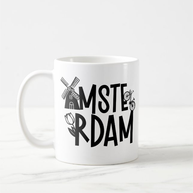 Amsterdam Netherlands Travel  Coffee Mug (Left)