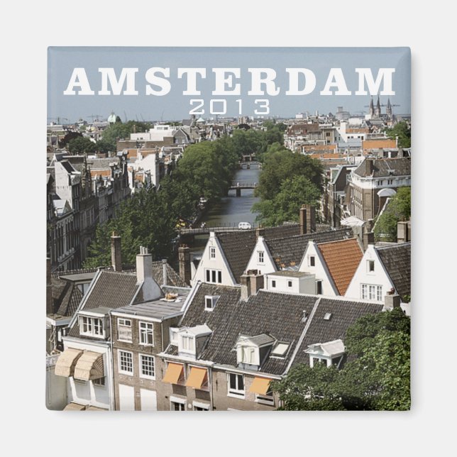 Amsterdam Netherlands Travel Fridge Magnet (Front)