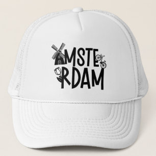 Amsterdam Netherlands Travel Trucker Hat