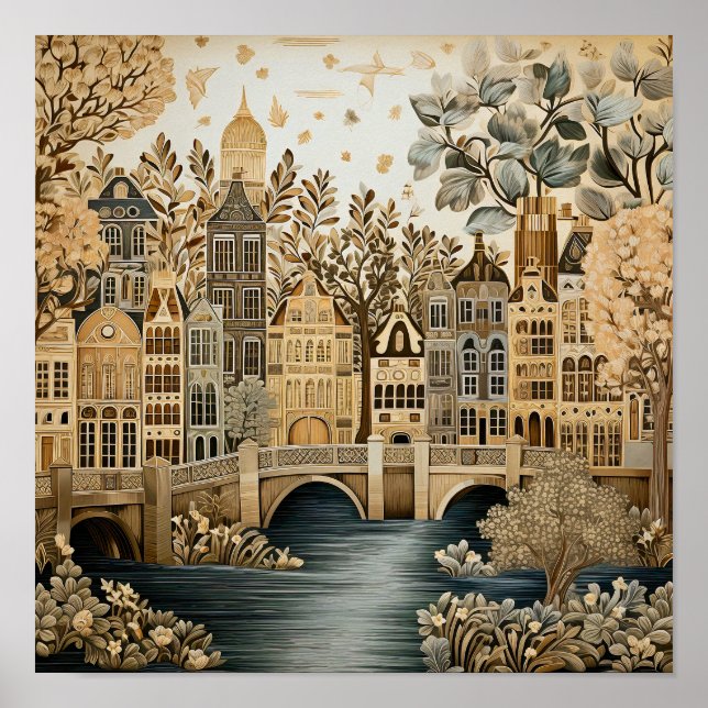 Amsterdam Netherlands Vintage Style  Poster (Front)