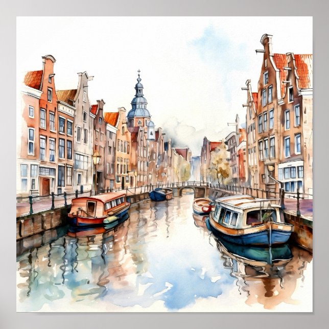 Amsterdam Netherlands Wall Art Square Poster (Front)