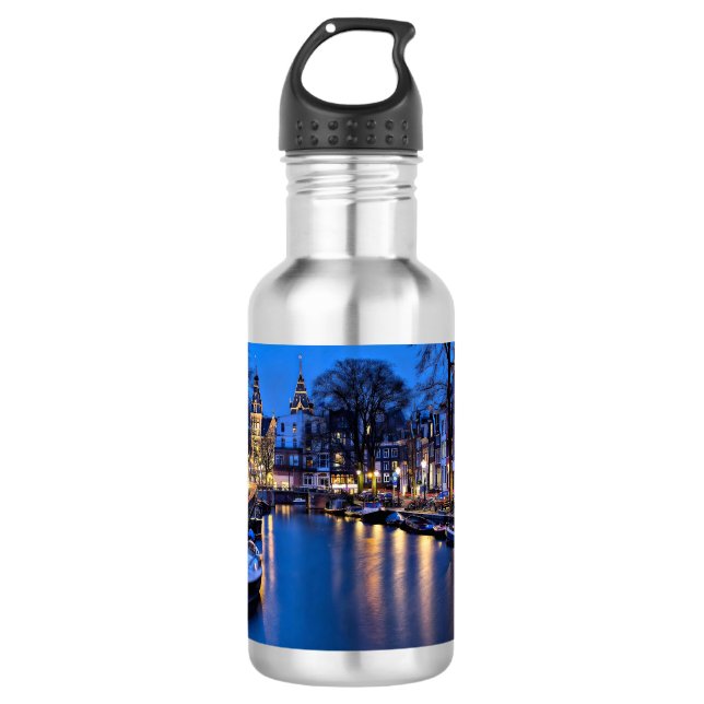 Amsterdam Night Wallpaper-67657 532 Ml Water Bottle (Front)