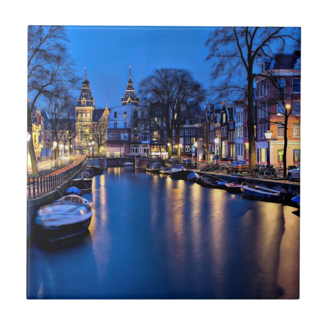Amsterdam Night Wallpaper-67657 Ceramic Tile (Front)