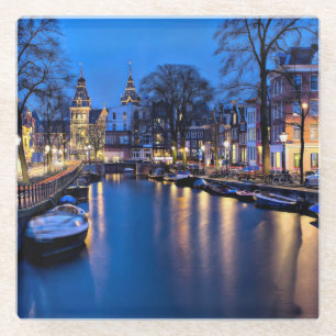 Amsterdam Night Wallpaper-67657 Glass Coaster