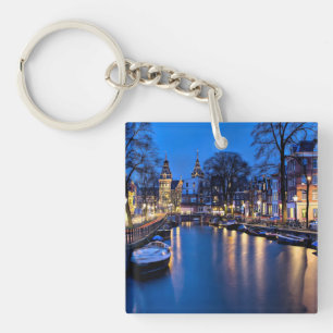 Amsterdam Night Wallpaper-67657 Key Ring