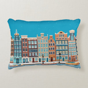 Amsterdam No.4 Twilight in Winter Businesses  Decorative Cushion