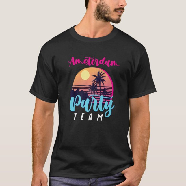 Amsterdam Party Team Vacation Crew T-Shirt (Front)