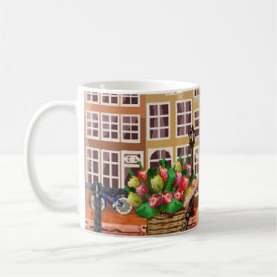 Amsterdam Poster: Pin-Up Girl Cycling. Coffee Mug