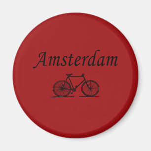 Amsterdam retro bicycle magnet
