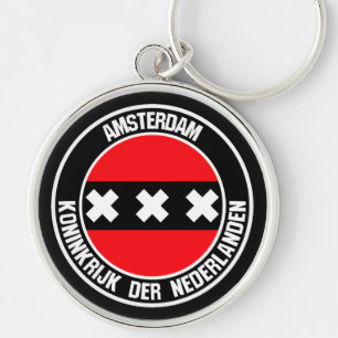 Amsterdam Round Emblem Key Ring