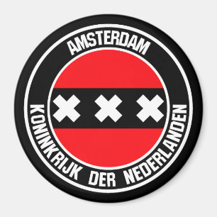 Amsterdam Round Emblem Magnet
