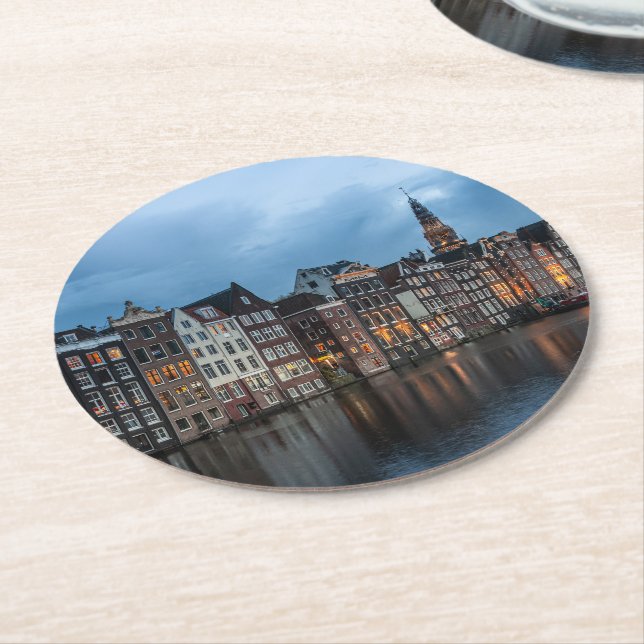 Amsterdam Round Paper Coaster (Angled)