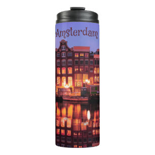 Amsterdam Row Houses on Canal Thermal Tumbler