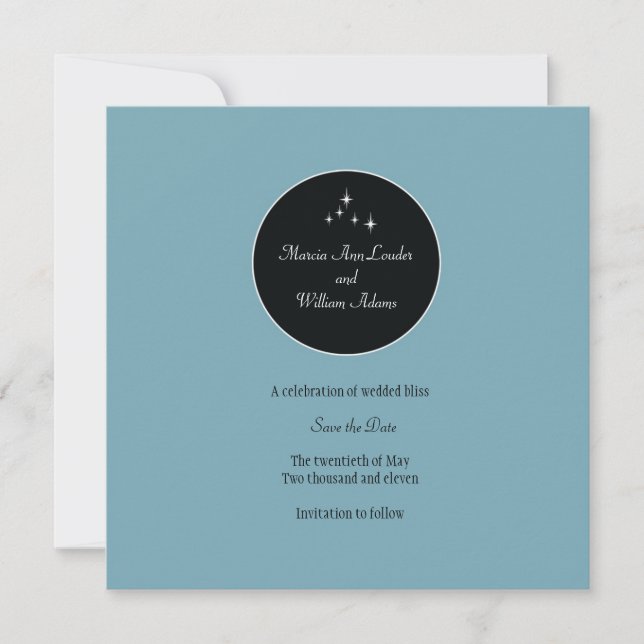 Amsterdam Save the Date: Powder Blue Save The Date (Front)