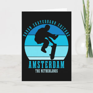 Amsterdam Skateboarder Urn Skateboarding 3 Card