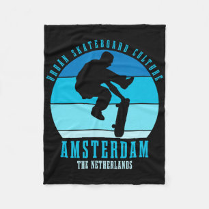 Amsterdam Skateboarder Urn Skateboarding 3 Fleece Blanket